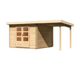dřevěný domek KARIBU BASTRUP 5 + přístavek 200 cm (73990) natur LG2900