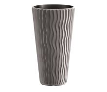 Květináč Prosperplast SANDY SLIM šedý kámen 34,9 cm