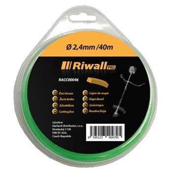 Riwall PRO Žací struna pr. 2,4mm, délka 40m, čtvercový průřez