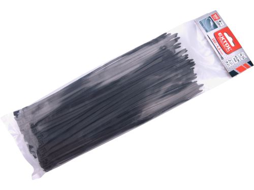 EXTOL PREMIUM pásky stahovací na kabely EXTRA, černé, 280x4,6mm, 100ks, nylon PA66, 8856234
