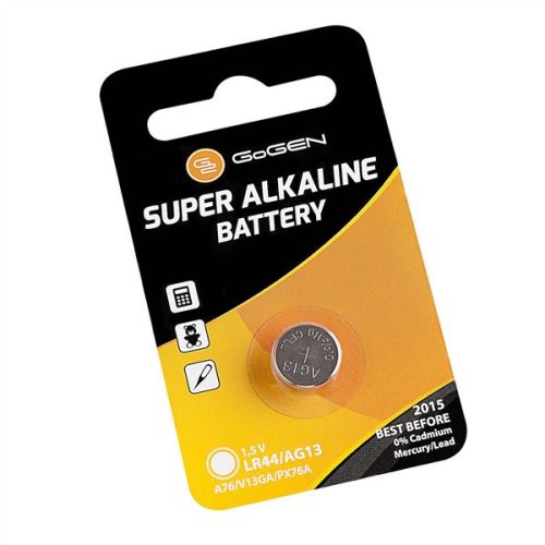 Baterie knoflíková - mincová GOGEN alkalická LR44 ALKALINE 1, blistr 1ks