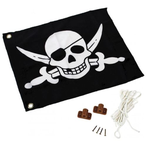 Doplněk ASKO Vlajka textilní - motiv pirát vč. kování a lana