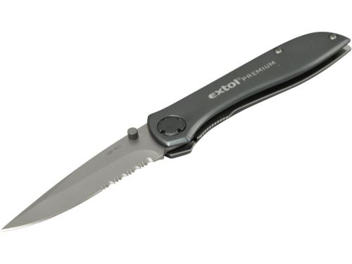 Pracovní nůž EXTOL PREMIUM nůž zavírací, nerez, 205/115mm, délka otevřeného nože 205mm, délka zavřeného nože 115mm, NEREZ, 8855120