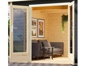 dřevěný domek KARIBU RADEBURG 3 + přístavek 330 cm včetně zadní stěny (31489) terragrau LG3947 (4)