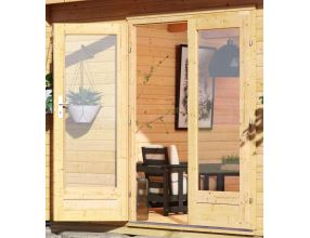 dřevěný domek KARIBU RADEBURG 2 + přístavek 330 cm včetně zadní stěny (31482) natur LG3932 (4)