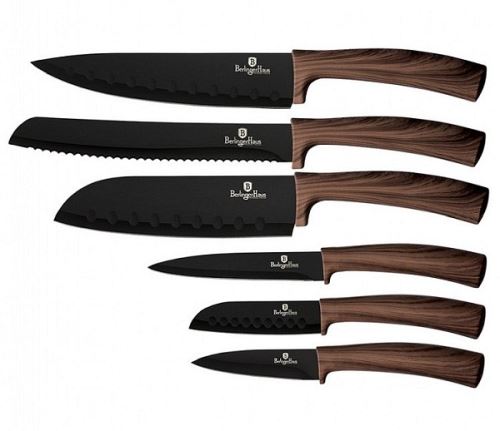 Sada nožů Berlingerhaus s nepřilnavým povrchem Forest Line Ebony Rosewood 6 ks