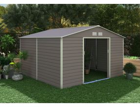 Kovový zahradní domek G21 GAH 1085, 340 x 319 cm, šedý se základnou, 63900571