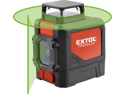 EXTOL PREMIUM laser zelený liniový, křížový samonivelační, 8823307
