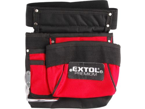 Pás na nářadí EXTOL PREMIUM pás na nářadí, 3 kapsy (1 velká, 1 střední, 1 malá), držák na kladivo, úchyty pro tužku nebo šroubovák, nylon, 8858001