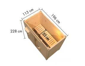 finská sauna KARIBU HYTTI 0 (355) natur LG4501 (2)