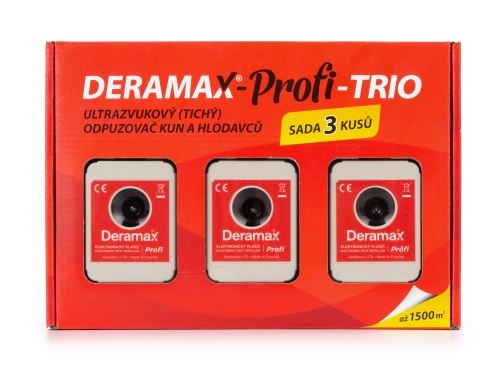 Odpuzovač - plašič DERAMAX Profi Trio Sada 3ks odpuzovačů Deramax-Profi a příslušenství