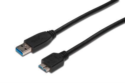 Příslušenství Kabel Propojovací DIGITUS Kabel USB 3.0 / MicroUSB, 1,8m - černý