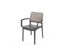 Zahradní křeslo Keter Deco Porto s područkami storm grey / grafit