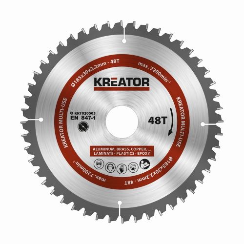 Pilový kotouč KREATOR KRT020503 - Pilový kotouč univerzální 185mm, 48T