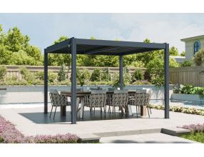 Bioklimatická pergola G21 Austin Premium 3x3 m, antracitová hliníková (8)