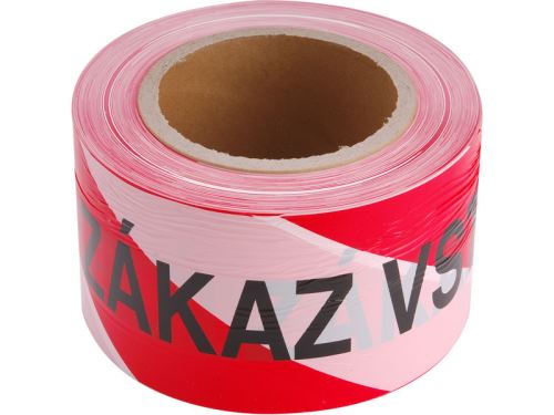 Varovná páska EXTOL CRAFT páska výstražná červeno-bílá, 75mm x 250m, PE, 9566
