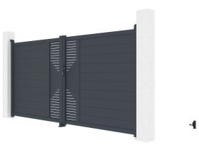 Brána G21 Marion 350x173 cm dvoukřídlá, antracitová (1)