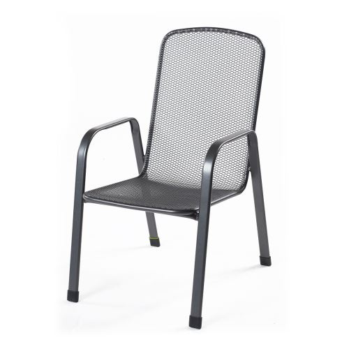 Stohovatelná židle z tahokovu, tmavě šedá MWH Savoy Basic