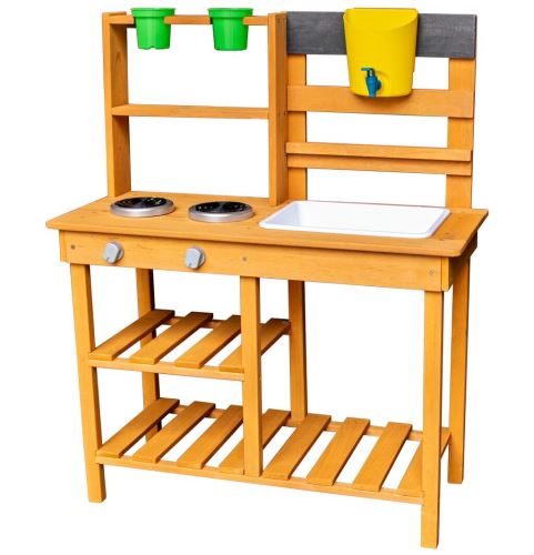Hračka 2Kids Toys Dřevěná zahradní kuchyňka s dřezem