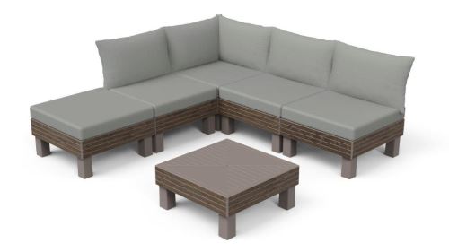 Zahradní nábytek Keter Elements 5místný modulární set walnut