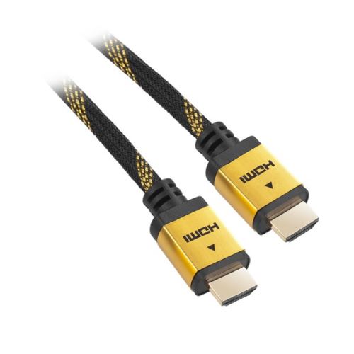 Příslušenství kabel HDMI GOGEN Kabel HDMI 1.4 high speed, ethernet, M/M, 1,5m, opletený, pozlacený, černá barva