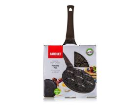 Pánev Banquet na 7 lívanců s nepřílnavým povrchem Granite Brown Smile 26 cm (1)