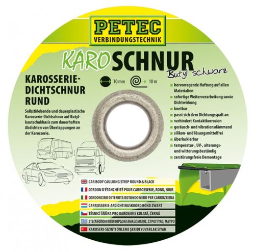 Chemotechnika na karosérii PETEC Verbindungstechnik GmbH Samolepicí těsnicí karosářská šňůra - PETEC Karo-Schnur