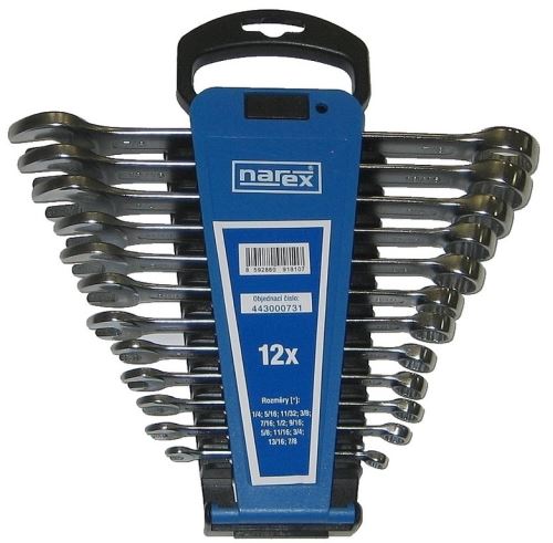 Očkoplochý klíč NAREX Sada klíčů 12dílná inch očkoplochých plast. držák, Narex, 443000731