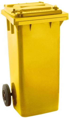 Popelnice PROTECO popelnice 120 L plastová žlutá s kolečky, 10.86-P120-ZL
